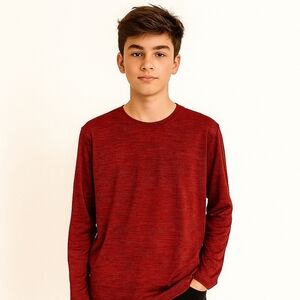 Juniors Athletic Works Long sleeve Size Xl 16-18 workout shirt Red